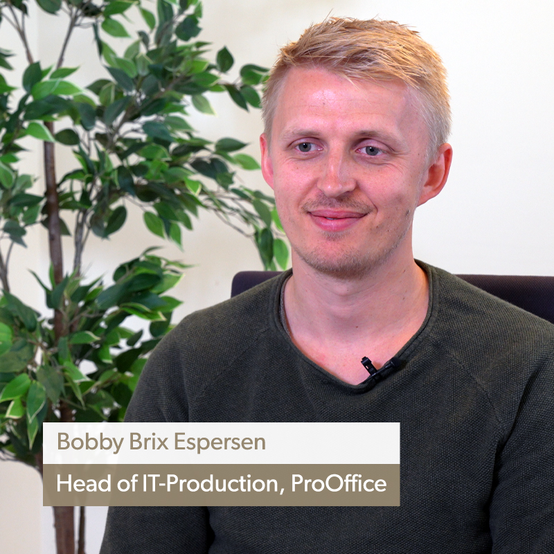 We are an IT partner to the ProOffice group. Hear Bobby Brix Espersen, the head of IT-production, talk about their experience with INSCALE.